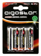 OFFERTA SET LOTTO 60 BLISTER 4 PILE STILO AA LR6 AIGOSTAR 1,5V ALCALINA #114G