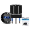 ADATTATORE SCHUKO A SPINA 10A 2P+T AC230V NERA #X71G