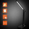 Lampada da Mensola o Scrivania nera luce led 10W regolab. 3000/4500/6000k funzione ricarica wireless induzione 5W smartphone "Force" #50F