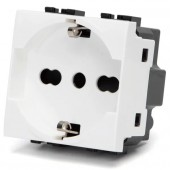 PRESA TRI-PASSO 10/16A/SCHUKO AC230/250V serie civile INCASSO ABL *compatibile Bticin Living #281B