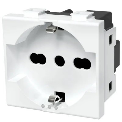 PRESA TRI-PASSO 10/16A/SCHUKO AC230/250V serie civile INCASSO ABM *compatibile Bticin Matix #241A