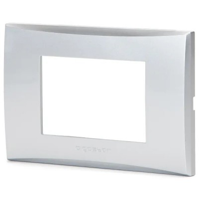 CORNICE PLACCA 3 MODULI  SERIE CIVILE AVP *compatibile P-l-a-n-a argento#291!