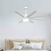 VENTILATORE DA SOFFITTO SBATTIARIA 8 PALE CON LUCE LED 6 VEL. "Aigo" #85G