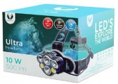 TORCIA TESTA LED 10W X2 + 3WX2 CON PILE 18650 X2 500LM "Force" #X42H