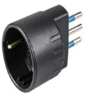 ADATTATORE SCHUKO A SPINA 10A 2P+T NERA #292C