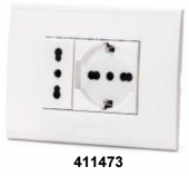 MODULO INCASSO PRESE SCHUKO+10/16A SERIE CIVILE AC230V p-l-a-n-a #61I