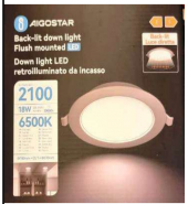 FARETTO LED AC230V 18W INCASSO ø18CM 22,4 est. 6500k 2100lm Aigost. #X28I