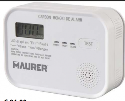 ALLARME RILEVATORE MONOSSIDO CARBONIO MAURER #X12I