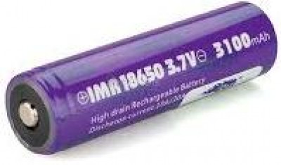 PILA 18650 3,7V 3100MAH Li-ION RICARICABILE PROTETTA HIGH DISCHARGE 2.5A-12.58Wh professionale [con testa e cappello polo] 69mm x 18diam. 47gr. (#950 12A950)