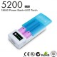 POWER BANK PILA EMERGENZA PRESA USB 5V 1A + TORCIA LED + CARICAPILE N.2 BATTERIA 18650 3V 5200mAH (#823 cod.34YBANK5200)