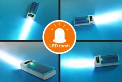 POWER BANK PILA EMERGENZA PRESA USB 5V 1A + TORCIA LED + CARICAPILE N.2 BATTERIA 18650 3V 5200mAH (#823 cod.34YBANK5200)