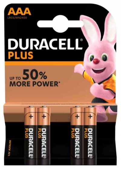 4 MINISTILO AAA MN 2400 PLUS DURACELL ALCALINE 1,5V (#22)