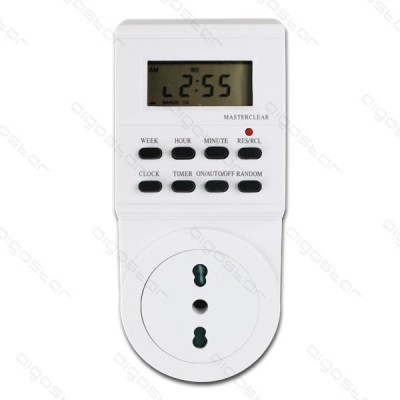 TIMER 24 ORE PROGRAMMABILE SETTIMANALMENTE/GIORNALIERO DIGITALE AIGO (#280A)