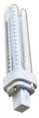 lampada G24 led 15W 6400k 2 tubi trasparente 16CM lunghezza totale (#388B)