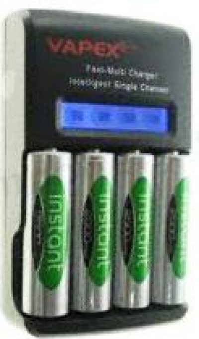CARICA 4 PILE BATTERIE AA/AAA O 1/2 9V VAPEX VTE800 CHARGER RAPIDO CONTROLLO AVANZATO DIGITALE (SENZA PILE) (#172A 22A172A)