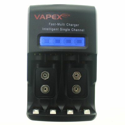 CARICA 4 PILE BATTERIE AA/AAA O 1/2 9V VAPEX VTE800 CHARGER RAPIDO CONTROLLO AVANZATO DIGITALE (SENZA PILE) (#172A 22A172A)