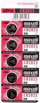 5 PILE BOTTONE CR2025 MAXELL 3V LITIO #165E 115165E