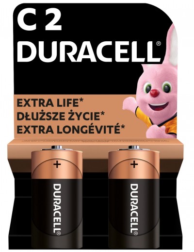 2 PILA MEZZATORCIA C MN1400 DURACELL ALCALINA BASIC STANDARD 1,5V #4A