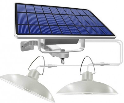 kit 2 lampade 4500k alimentate pannello solare 5500mAh  "Force" #X30F