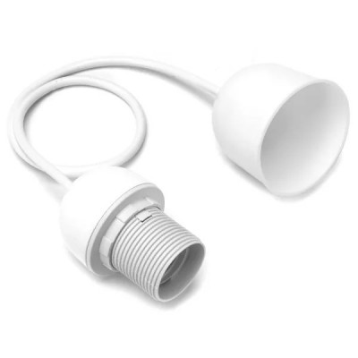 PORTALAMPADA E27 PASSAFILO 0,5M Bianco AC230V #X55B