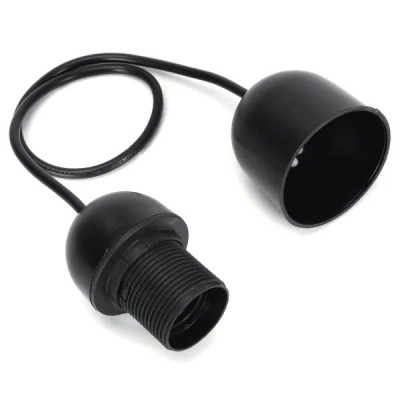 PORTALAMPADA E27 PASSAFILO 0,5M NERO AC230V #X44G