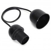 PORTALAMPADA E27 PASSAFILO 0,5M NERO AC230V #X44G