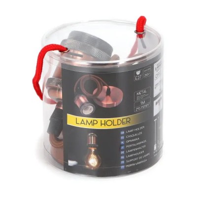 PORTALAMPADA E27 PASSAFILO CAVO SOSPENSIONE 1M RAME AC230V "Aigo" #X41G