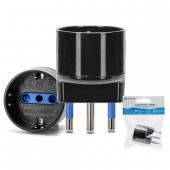 ADATTATORE SCHUKO A SPINA 10A 2P+T AC230V NERA #X71G