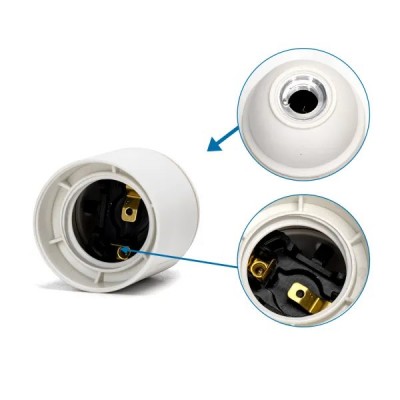 PORTALAMPADA E27 PASSAFILO BIANCO AC230V #X67G
