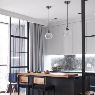 PORTALAMPADA E27 PASSAFILO CAVO SOSPENSIONE 1M NERO PERLATO AC230V "Aigo" #X40G