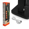 Lampada da Mensola o Scrivania nera luce led 10W regolab. 3000/4500/6000k funzione ricarica wireless induzione 5W smartphone "Force" #50F