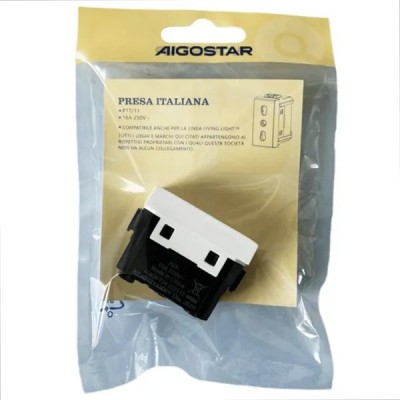 PRESA BIPASSO 10/16A AC230/250V serie civile ABL *compatibile Bticin Living #281C