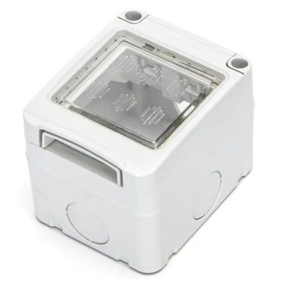 SCATOLA A PARETE IMPERMEABILE PROTETTA A 2 VIE PER 2 FRUTTI AD INCASSO serie civile ABM compatibile Bticin Matix #241E