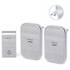CAMPANELLO SENZA FILI- PULSANTE (pila mn21) - 2 RICEVITORI INTERNI AC230/250V #1195B