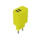 AC230V CHARGER 25W 2 PRESE USB "Force" LIME #X12H