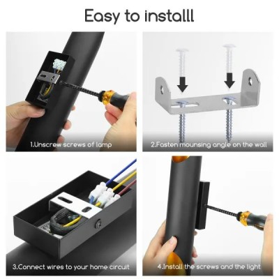 LAMPADA LUCE DA PARETE E27 Max60W APPLIQUE AC230/250V PER INTERNI Alum.neo "Aigo" #X88G