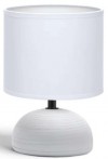 LAMPADA DA TAVOLO CON PARALUME BIANCA BASE CERAMICA AC230V ATTACCO E14 "Aigo" #X68H