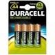 4 pile ricaricabili Duracell stilo AA 2400mAh PRE-CHARGED (Cariche pronte all'uso!) *IN RIASSORTIMENTO!