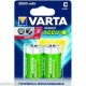 2 MEZZATORCIA C 3000MAH RICARICABILE NIMH 1,2V VARTA (#102D 122102D)
